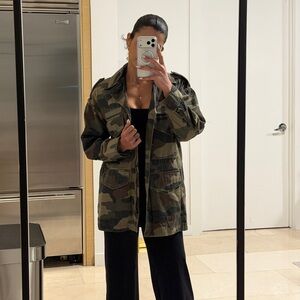 Zara Green Camouflage Utility Jacket